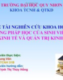 ĐỀ TÀI NGHIÊN CỨU 'PHƯƠNG PHÁP HỌC CỦA SINH VIÊN CÁC NGÀNH KINH TẾ VÀ QUẢN TRỊ KINH DOANH'