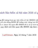 Chính sách Bảo hiểm xã hội năm 2018 có gì mới?