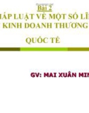 Bài giảng Bài 2: Pháp luật về một số lĩnh vực kinh doanh thương mại quốc tế - GV. Mai Xuân Minh