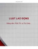 Bài giảng Luật Lao động: Bài 3 - PGS.TS. Lê Thị Châu