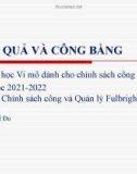 Bài giảng Kinh tế học vi mô dành cho chính sách công: Bài 12 - Hiệu quả và công bằng (2021)