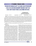 Phân rã năng suất và hiệu quả phân bổ của các doanh nghiệp ngành chế tác của Việt Nam theo loại hình sở hữu