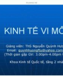 Bài giảng Kinh tế vi mô - ThS. Nguyễn Quỳnh Hương