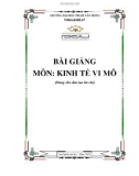 Bài giảng Kinh tế vi mô - ĐH Phạm Văn Đồng