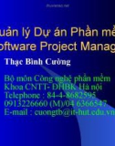 Bài giảng Quản lý dự án phần mềm - Thạc Bình Cường