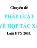 Bài giảng Pháp luật kinh doanh: Pháp luật về hợp tác xã