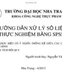 Bài giảng Hướng dẫn xử lý số liệu thực nghiệm bằng SPSS