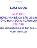 Bài giảng Luật Dược