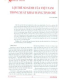 Lợi thế so sánh của Việt Nam trong xuất khẩu hàng tinh chế