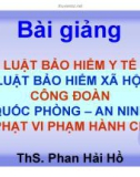 Bài giảng Luật bảo hiểm y tế - luật bảo hiểm xã hội công đoàn - quốc phòng – an ninh - xử phạt vi phạm hành chính