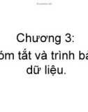 Bài giảng Lý thuyết thống kê - Chương 3: Tóm tắt và trình bày dữ liệu