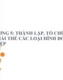 Bài giảng Luật kinh tế 1 - Chương 5: Thành lập, tổ chức lại và giải thể các loại hình doanh nghiệp