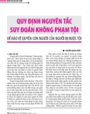 Quy định nguyên tắc suy đoán không phạm tội để bảo vệ quyền con người của người bị buộc tội