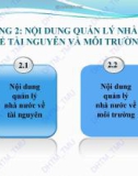 Bài giảng điện tử học phần Quản lý nhà nước về tài nguyên và môi trường: Chương 2 – ĐH Thương mại