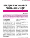 Nghị định số 99/2009/NĐ-CP có vi phạm pháp luật