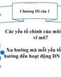 Các yếu tố chính của môi trường vĩ mô