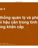 Bài giảng Module 4: Hệ thống quản lý và phân phối hậu cần trong tình huống khẩn cấp