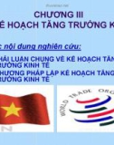 Bài giảng Kế hoạch phát triển kinh tế xã hội: Chương III