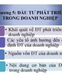 Bài giảng Kinh tế đầu tư - Chương 5: Đầu tư phát triển trong doanh nghiệp