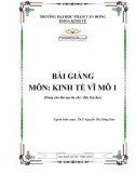 Bài giảng Kinh tế vi mô 1 - ĐH Phạm Văn Đồng (2018)