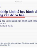 Bài giảng Kinh tế học vi mô dành cho chính sách công: Bài 17 - GV. Huỳnh Thế Du