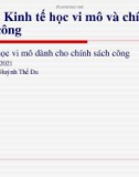 Bài giảng Kinh tế học vi mô dành cho chính sách công: Bài 1 - Kinh tế học vi mô và chính sách công (2021)