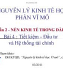 Bài giảng Nguyên lý kinh tế học vĩ mô: Chương 4