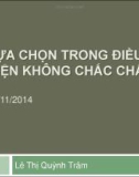 Bài giảng Lựa chọn trong điều kiện không chắc chắn - Lê Thị Quỳnh Trâm