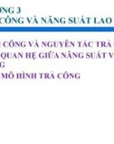 Bài giảng Kinh tế học lao động - Chương 3: Tiền công và năng suất lao động