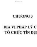 Bài giảng Luật Ngân hàng: Chương 3 - Địa vị pháp lý của tổ chức tín dụng