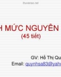 Bài giảng Định mức nguyên liệu