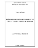 Luận văn Thạc sĩ Kinh tế: Hoàn thiện hoạt động E-Marketing tại Công ty cổ phần Thế giới số Trần Anh