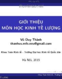 Bài giảng Kinh tế lượng: Chương 0 - Vũ Duy Thành