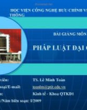 Bài giảng Pháp luật đại cương (TS. Lê Minh Toàn) - Chương 8: Luật lao động