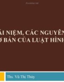 Bài giảng Luật Hình sự: Bài 1 - ThS. Vũ Thị Thúy