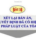 Bài giảng Luật tố tụng Hình sự: Bài 10 - ThS. Võ Thị Kim Oanh