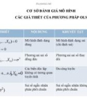 Bài giảng Cơ sở đánh giá mô hình các giả thiết của phương pháp OLS