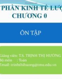 Bài giảng Kinh tế lượng: Chương 0 - TS. Trịnh Thị Hường