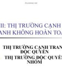 Bài giảng Kinh tế vi mô: Chương 7 - Thị trường cạnh tranh không hoàn toàn