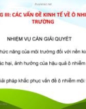 Bài giảng Kinh tế môi trường - Chương 3: Các vấn đề kinh tế về ô nhiễm môi trường