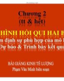 Bài giảng Kinh tế lượng: Chương 2.3 - Th.S Phạm Văn Minh