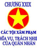 Bài giảng Các tội xâm phạm nghĩa vụ, trách nhiệm của quân nhân