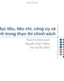 Bài giảng Thực thi chính sách: Bài 3 - Nguyễn Xuân Thành (Năm 2023)