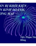 Bài giảng Chuẩn bị khởi kiện vụ án kinh doanh, thương mại - ThS. Phạm Thúy Hồng