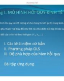 Bài giảng Kinh tế lượng: Chương 1 - Mô hình hồi quy kinh tế lượng