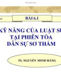 Bài giảng Kỹ năng của luật sư tại phiên tòa dân sự sơ thẩm - TS. Nguyễn Minh Hằng