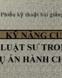 Bài giảng Kỹ năng của luật sư trong vụ án hành chính