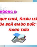 Quản lý học hành chính nhà nước - Chương 5 Quy chế, điều lệ của bộ giáo dục và đào tạo