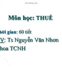 Bài giảng Chương 1: Đại cương về thuế