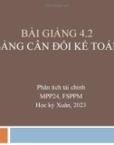 Bài giảng Phân tích tài chính: Bài 4.2 - Bảng cân đối kế toán